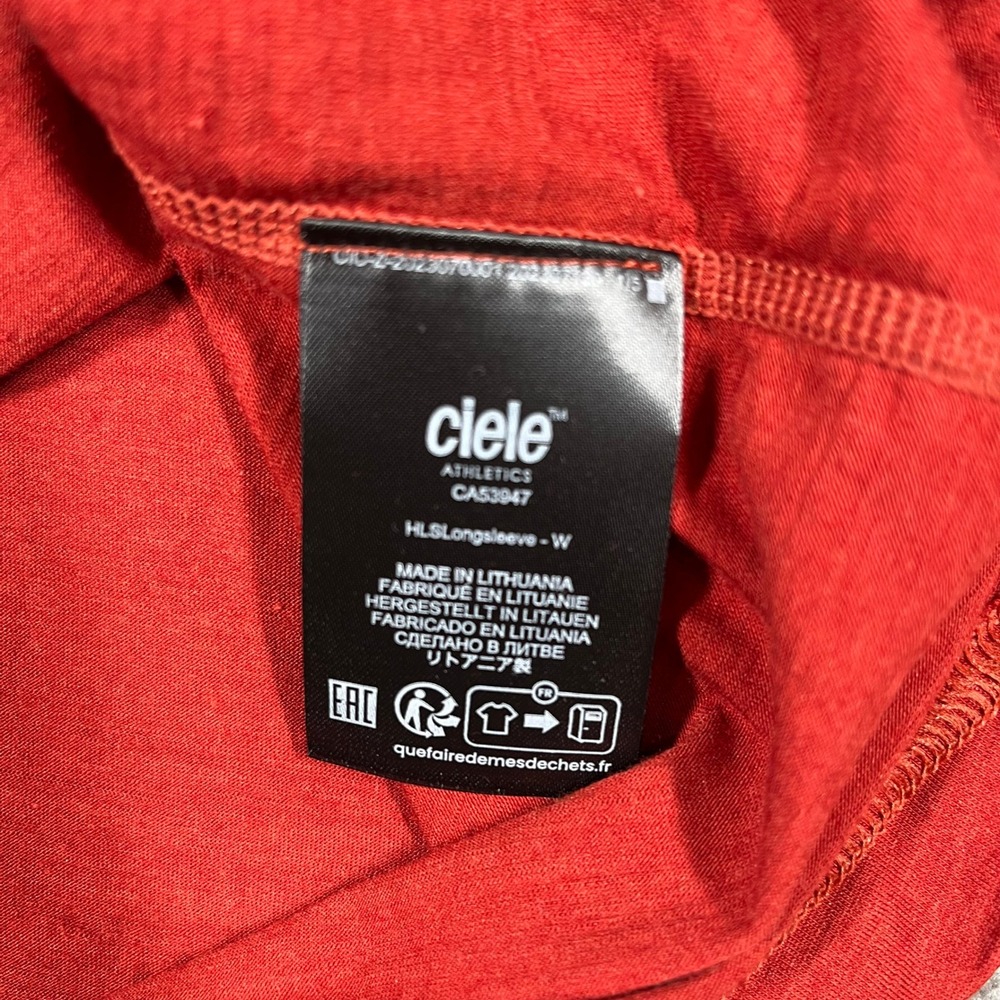 Ciele Athletics Wool Silk Blend Long Sleeve Running Shirt Womens Red Size Small - Picture 6 of 10